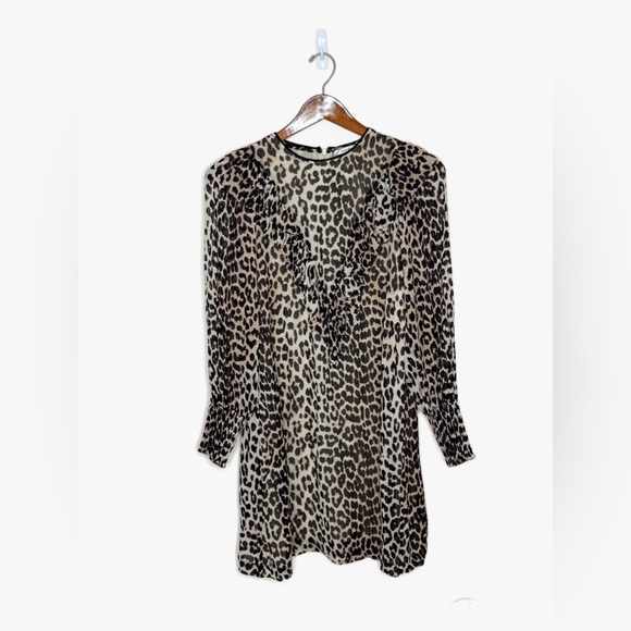 Gianni - Women's Mullin Georgette Mini Dress - Leopard - size 6 - EXCELLENT COND - Picture 5 of 16